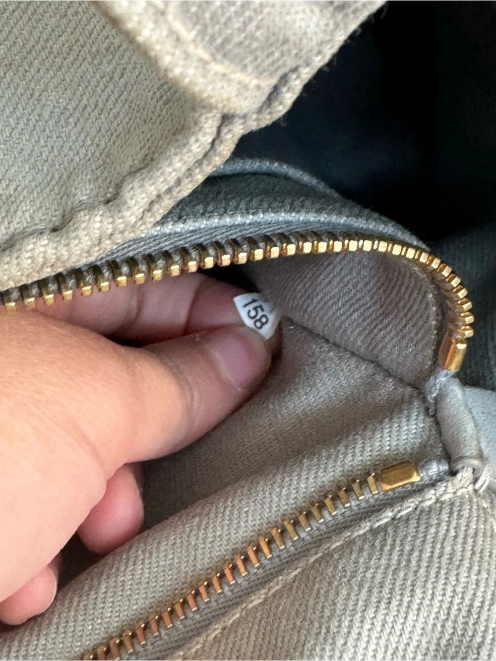 Prada Canvas Tote in Taupe Gray with White Logo